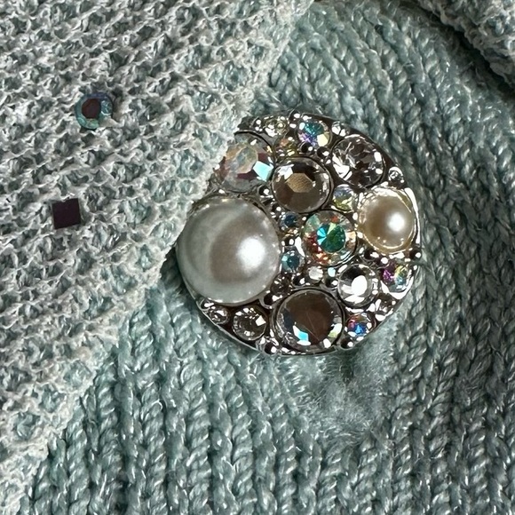 St. John Evening Santana Knit Coquette Sequin Pearl Crystal Embellished Jacket 8 - Picture 8 of 15
